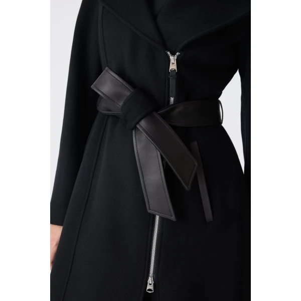 Mackage Shia-LG 2-In-1 Double-Face Wool Coat in Black