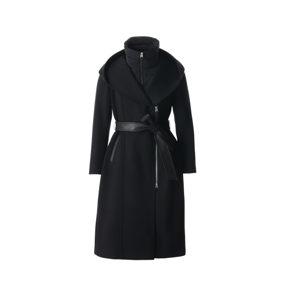 Mackage Shia-LG 2-In-1 Double-Face Wool Coat in Black