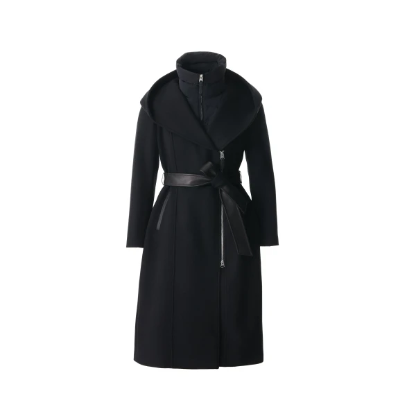 Mackage Shia-LG 2-In-1 Double-Face Wool Coat in Black