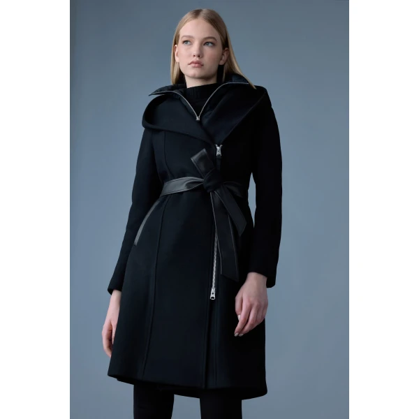 Mackage Shia-SLB 2-In-1 Double-Face Wool Coat in Black