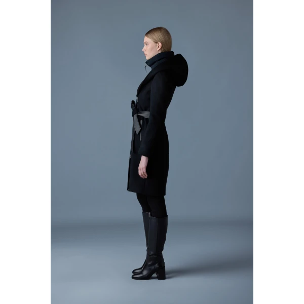 Mackage Shia-SLB 2-In-1 Double-Face Wool Coat in Black