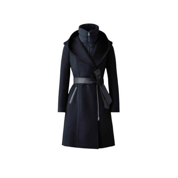 Mackage Shia-SLB 2-In-1 Double-Face Wool Coat in Black