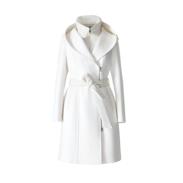Mackage Shia-SLB 2-In-1 Double-Face Wool Coat in Cream