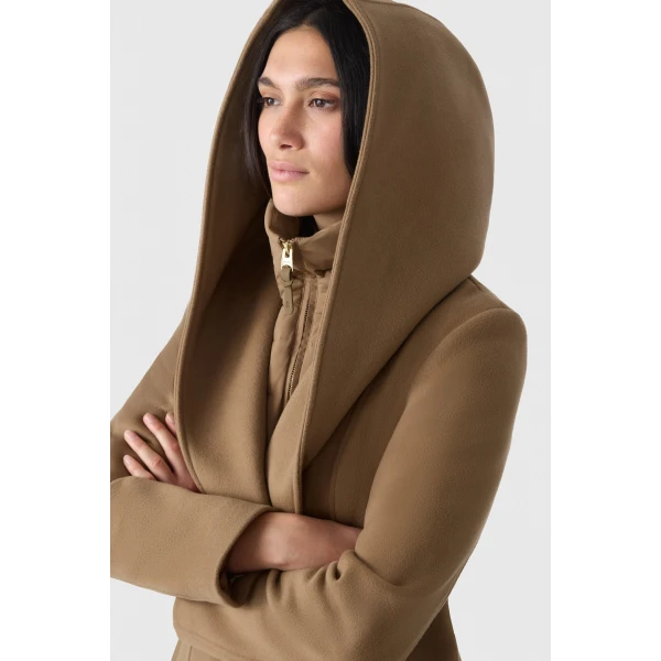 Mackage Shia-SLB 2-In-1 Double-Face Wool Coat in Otter