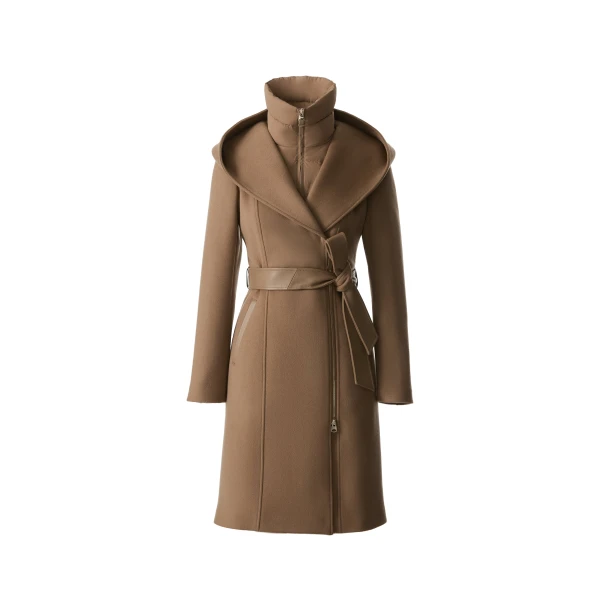 Shia-SLB 2-In-1 Double-Face Wool Coat in Otter