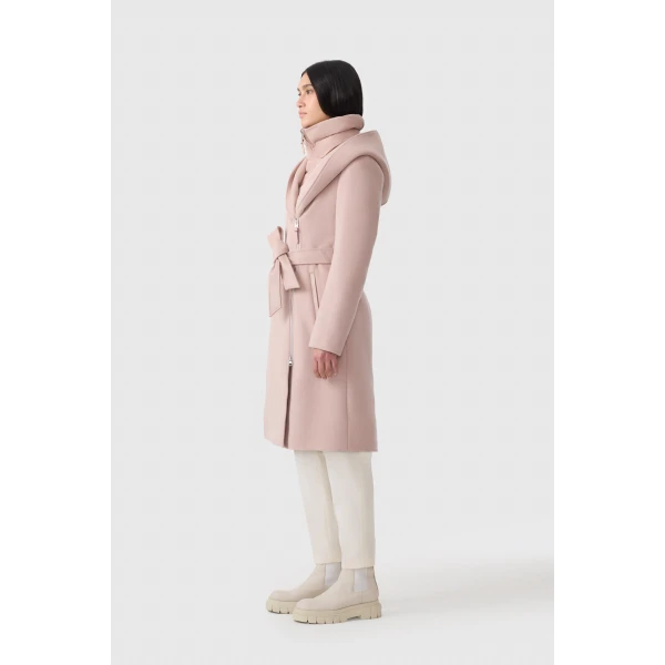 Mackage Shia-SLB 2-In-1 Double-Face Wool Coat in Sepia Rose
