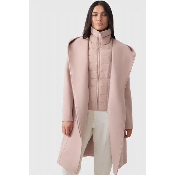 Mackage Shia-SLB 2-In-1 Double-Face Wool Coat in Sepia Rose