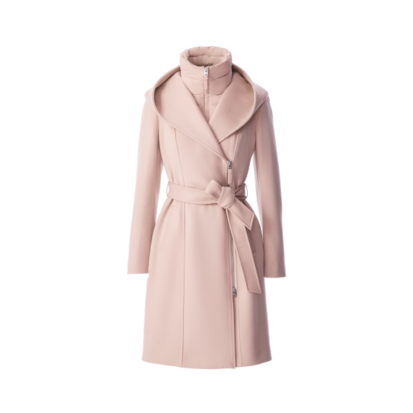 Mackage Shia-SLB 2-In-1 Double-Face Wool Coat in Sepia Rose