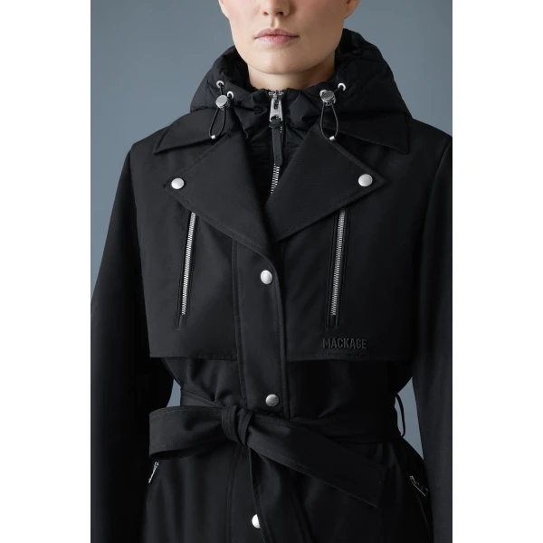 Mackage Siobhan Down Trench Coat in Black
