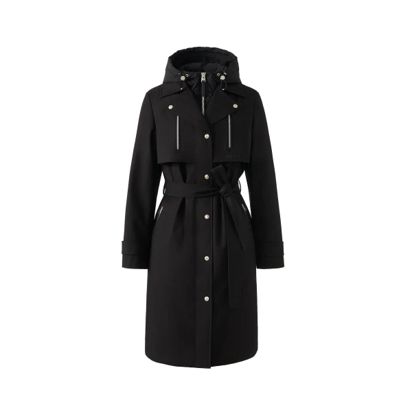 Mackage Siobhan Down Trench Coat in Black