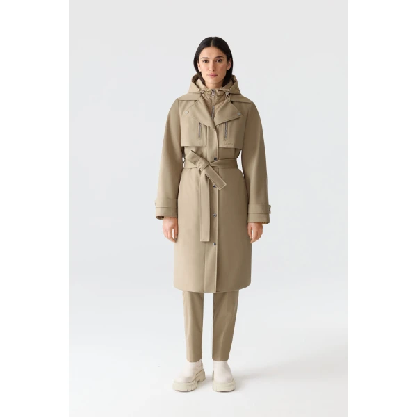 Mackage Siobhan Down Trench Coat in Light Camel