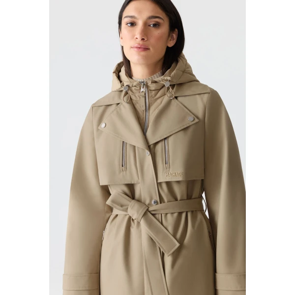 Mackage Siobhan Down Trench Coat in Light Camel