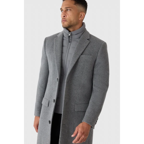 Mackage Skai-LG 3-In-1 Wool Coat in Carbon Mix