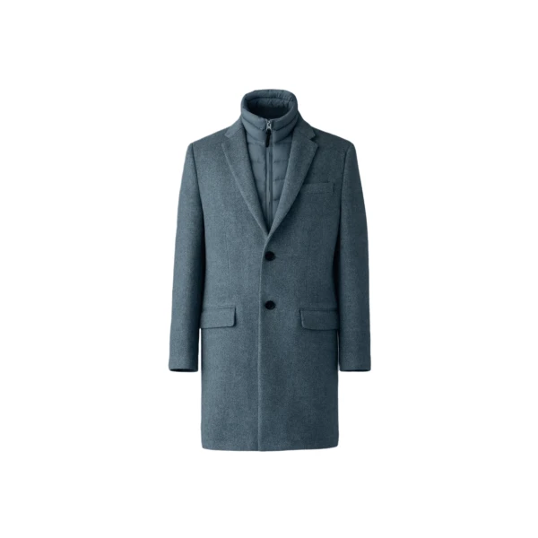 Skai-SLB 3-In-1 Wool Coat in Carbon Mix