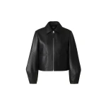 Mackage Solana-L Relaxed Fit Leather Bomber in Black mackage solana-l relaxed fit leather bomber