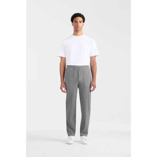 Mackage Stanley-K Brushed Knit Pants in Light Grey Mix-Cream