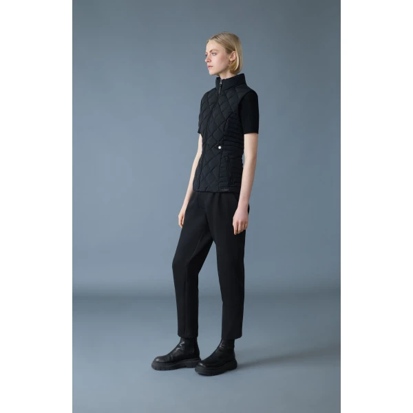 Mackage Stefania Diamond Quilted Down Vest in Black