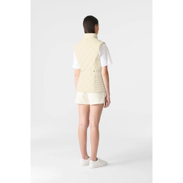 Mackage Stefania Diamond Quilted Down Vest in Cream
