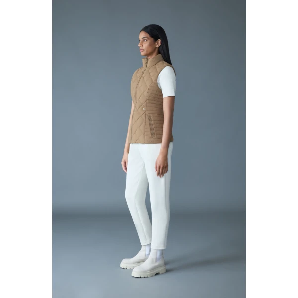 Mackage Stefania Diamond Quilted Down Vest in Otter