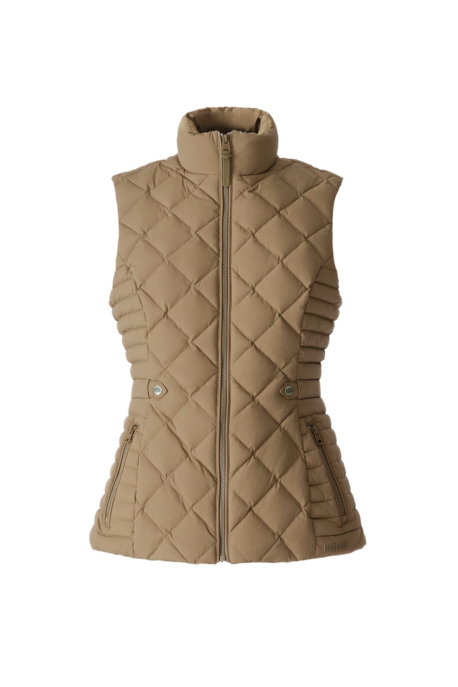 Mackage Stefania Diamond Quilted Down Vest in Otter Mackage Stefania Diamond Quilted Down Vest in Otter