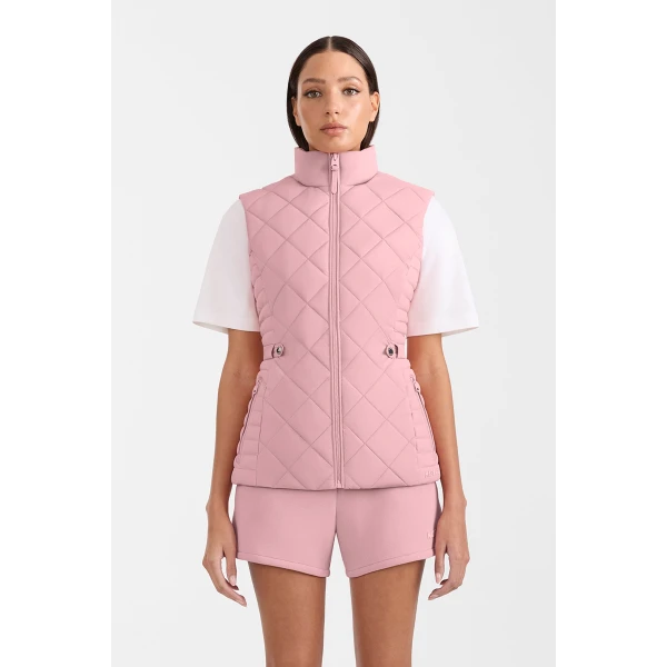 Mackage Stefania Diamond Quilted Down Vest in Soft Pink