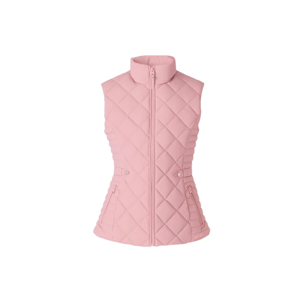 Stefania Diamond Quilted Down Vest in Soft Pink