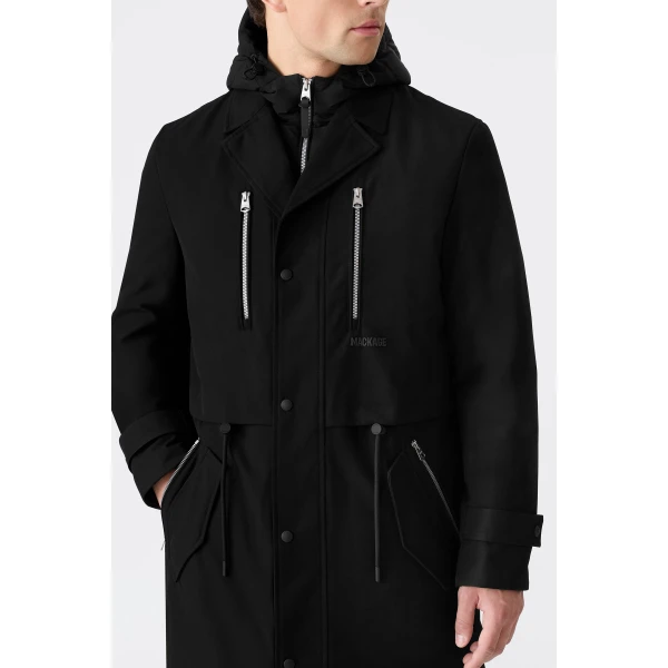Mackage Sterling 2-In-1 Long Trench Coat in Black