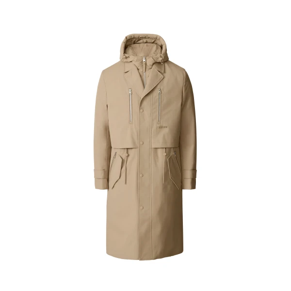 Mackage Sterling 2-In-1 Long Trench Coat in Light Camel