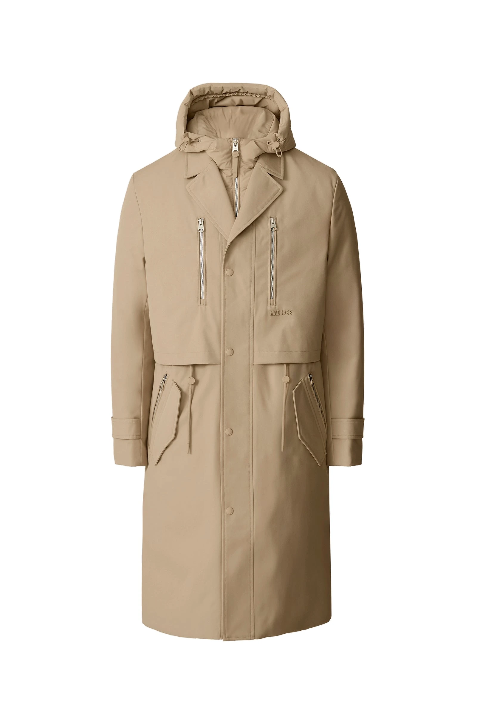 Mackage Sterling 2-In-1 Long Trench Coat in Light Camel Mackage Sterling 2-In-1 Long Trench Coat in Light Camel