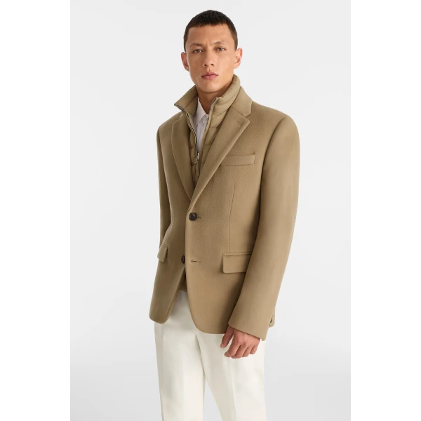 Mackage Sutton 3-In-1 Wool Coat in Light Camel