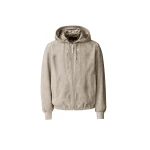 Mackage Sylas-SU Suede Hooded Jacket in Taupe