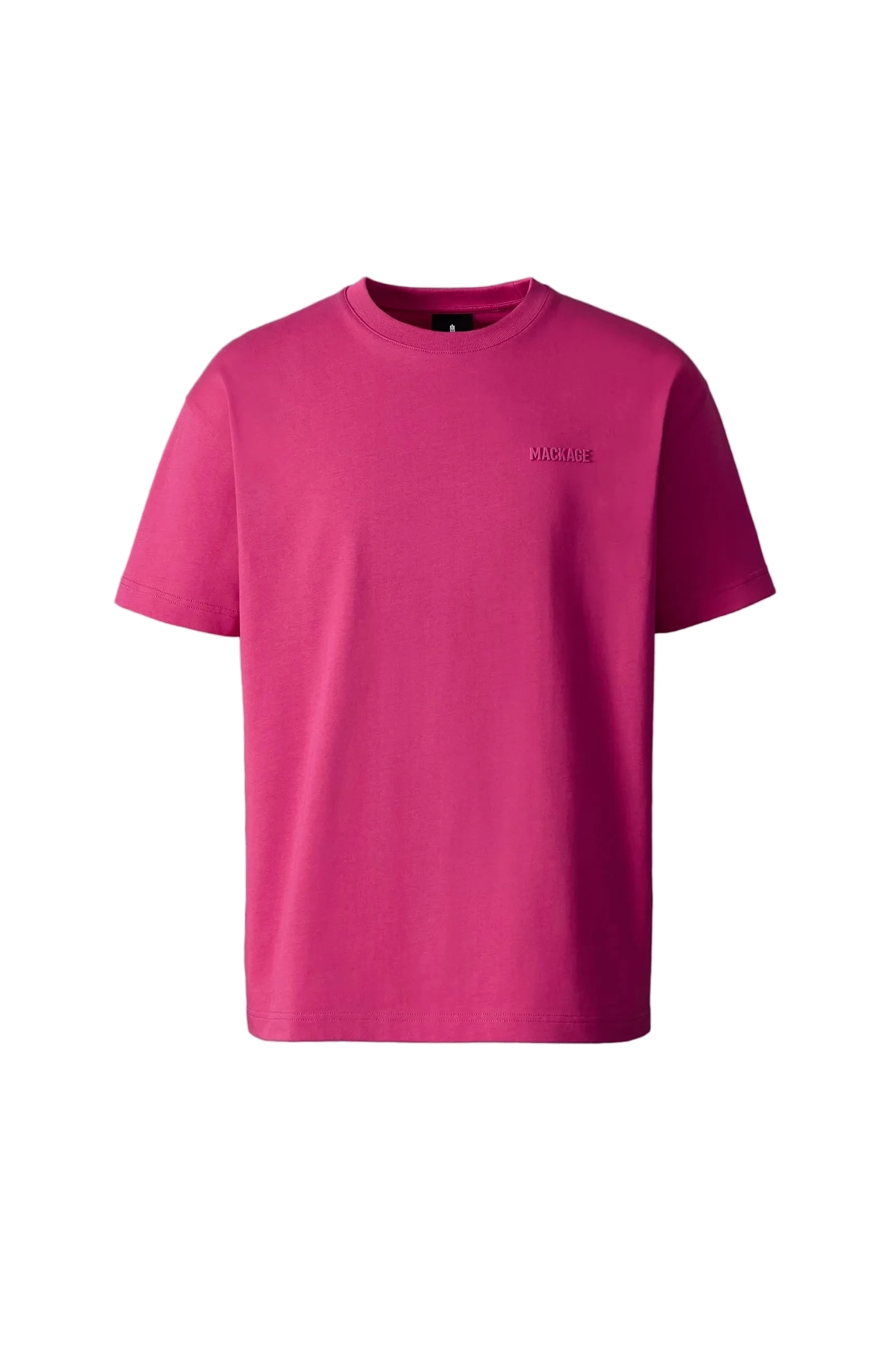 Mackage Tee-R Tee-Shirt with MACKAGE Silicone Logo in Azalea Mackage Tee-R Tee-Shirt with MACKAGE Silicone Logo in Azalea