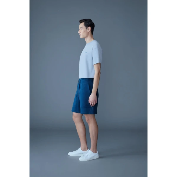 Mackage Tee-R Tee-Shirt with MACKAGE Silicone Logo in Fog Blue