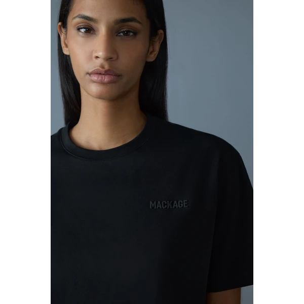 Mackage Tee-W T-Shirt with Mackage Silicone Logo in Black