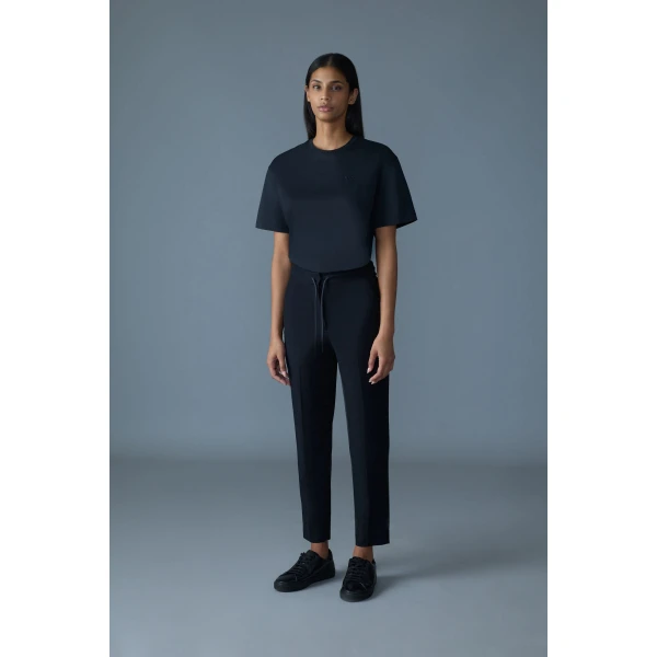 Mackage Tee-W T-Shirt with Mackage Silicone Logo in Navy