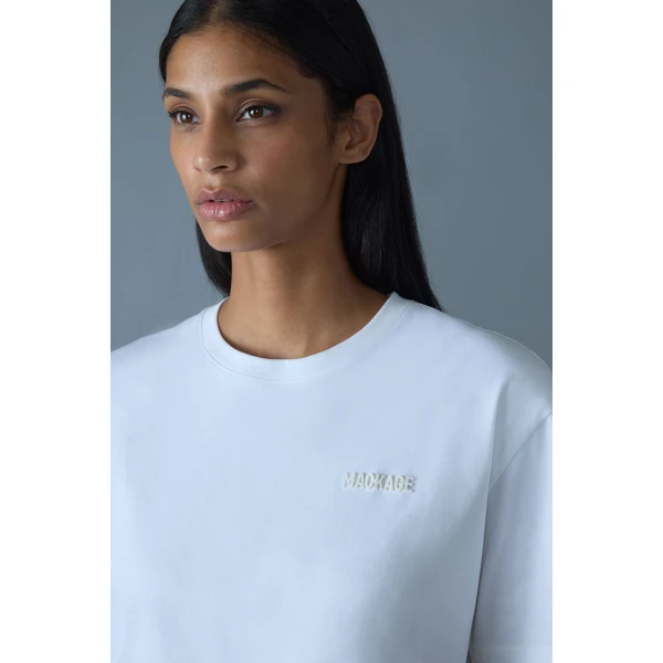 Mackage Tee-W T-Shirt with Mackage Silicone Logo in White