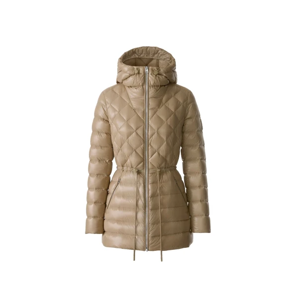 Mackage Tooky Diamond Quilted Light Down Jacket in Light Camel