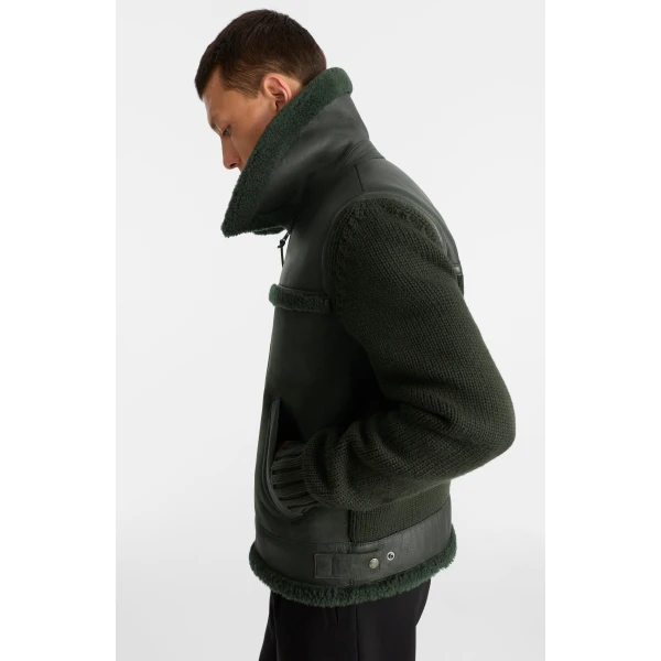 Mackage Torrian Mixed Media Jacket in Evergreen
