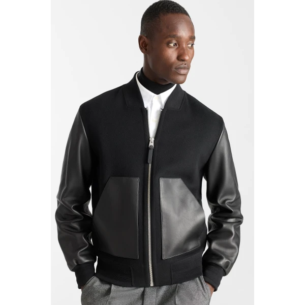 Mackage Tripp Wool Bomber Jacket in Black