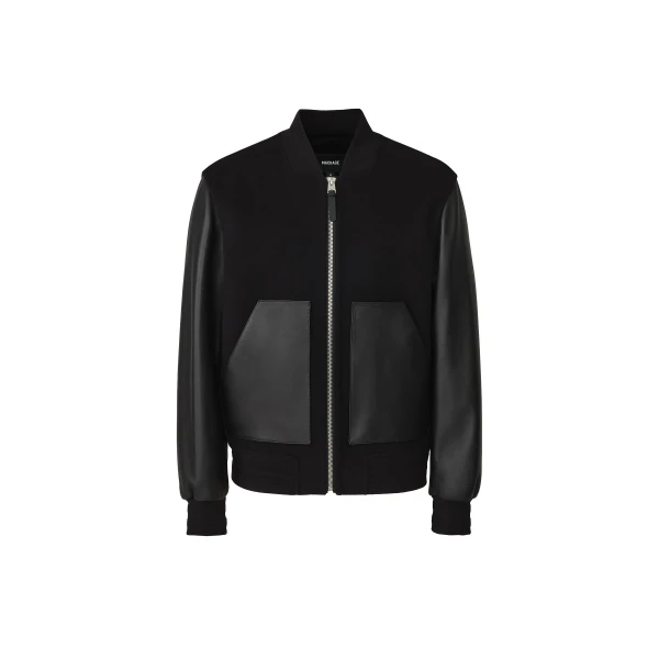Mackage Tripp Wool Bomber Jacket in Black