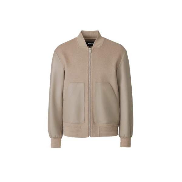 Mackage Tripp Wool Bomber Jacket in Taupe