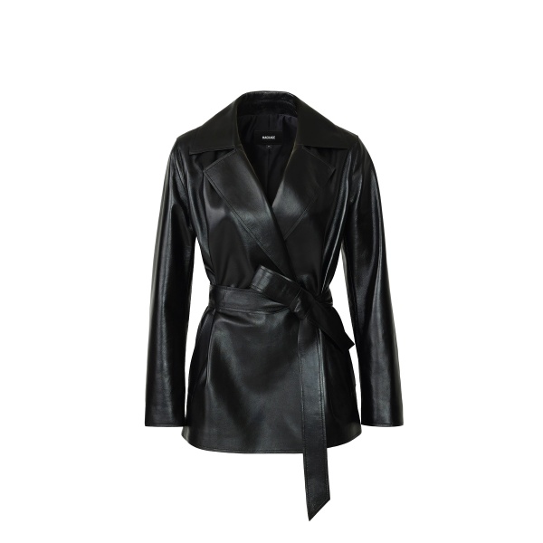 mackage vada-po leather wrap coat