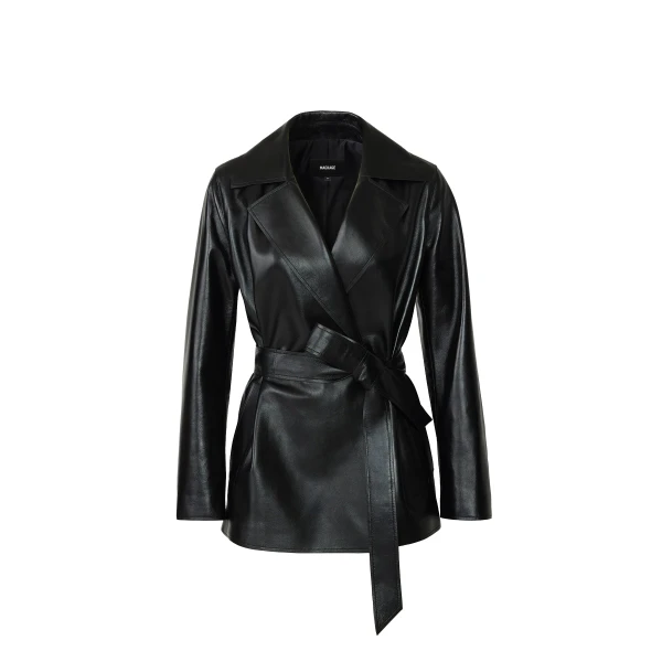 mackage vada-po leather wrap coat