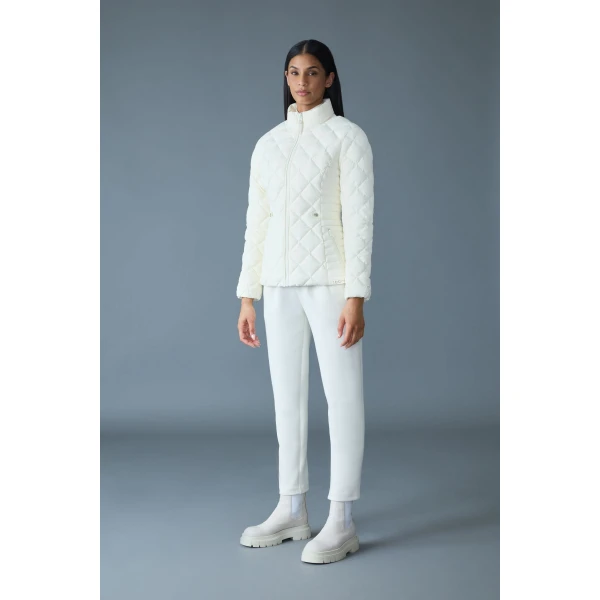 Mackage Vik Diamond Quilted Down Jacket in Cream