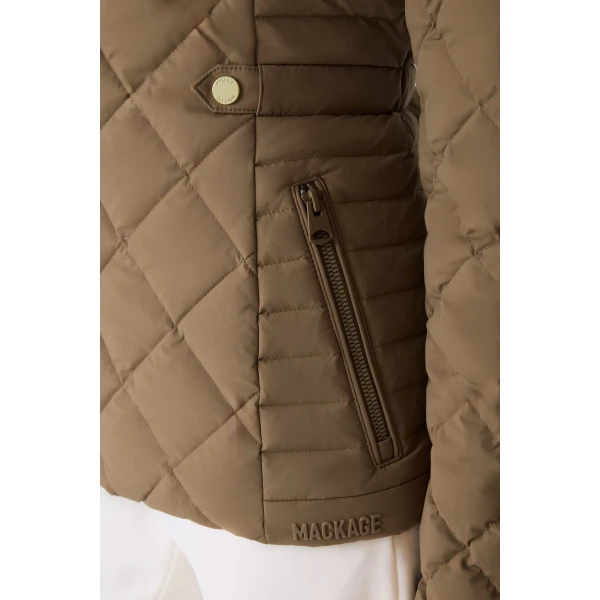 Mackage Vik Diamond Quilted Down Jacket in Otter