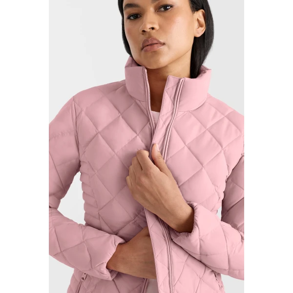 Mackage Vik Diamond Quilted Down Jacket in Soft Pink