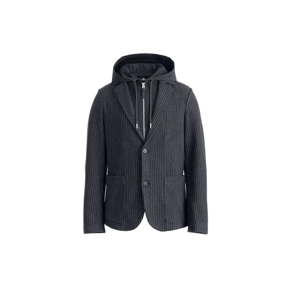Mackage Wells-K 2-In-1 Brushed Knit Blazer in Navy-Cream