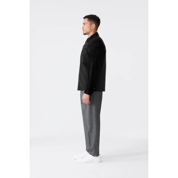 Mackage Wylder Double Face Wool Shirt Jacket in Black-Black