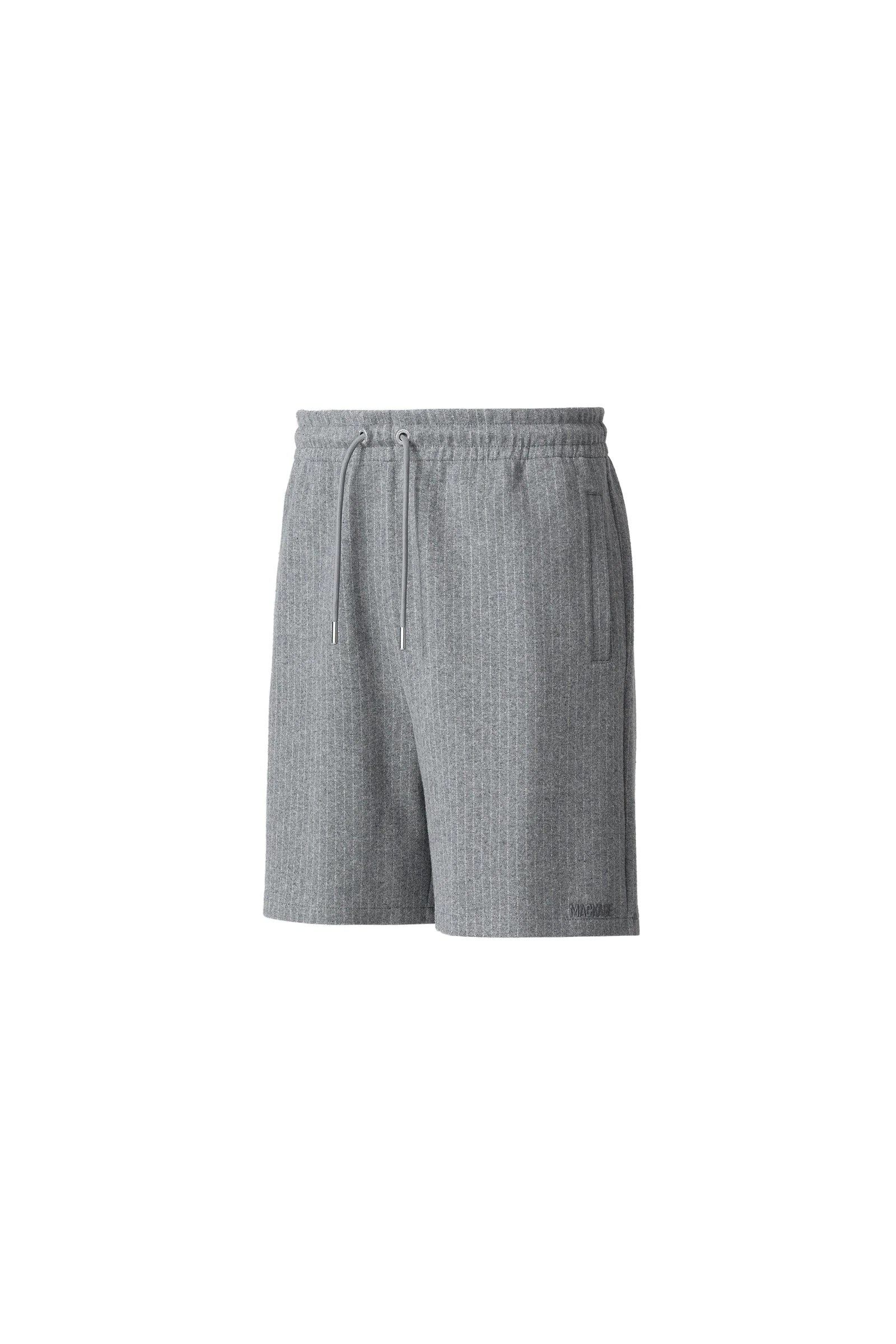 Mackage Zander-K Striped Drawcord Shorts in Light Grey Mix-Cream Mackage Zander-K Striped Drawcord Shorts in Light Grey Mix-Cream