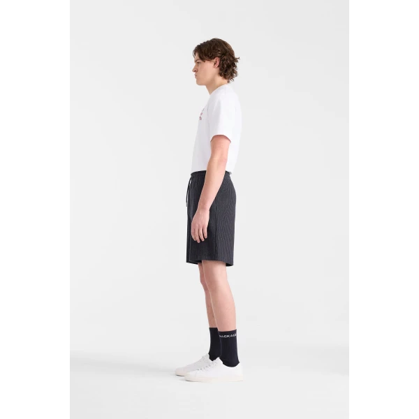 Mackage Zander-K Striped Drawcord Shorts in Navy-Cream